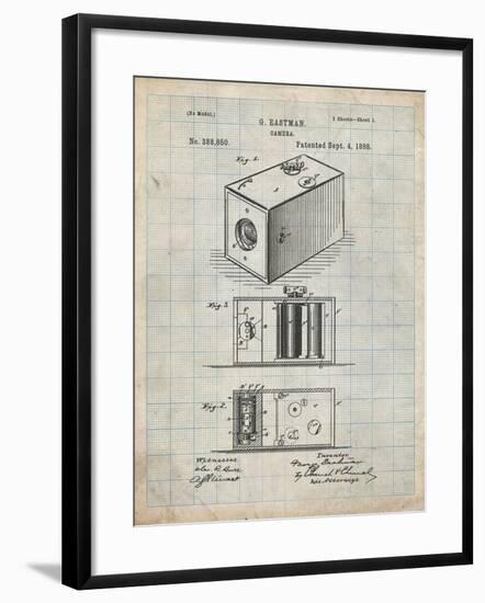 PP126- Antique Grid Parchment Eastman Kodak Camera Patent Poster-Cole Borders-Framed Giclee Print