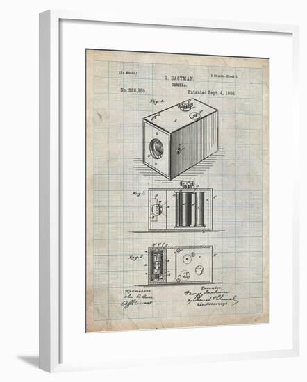 PP126- Antique Grid Parchment Eastman Kodak Camera Patent Poster-Cole Borders-Framed Giclee Print