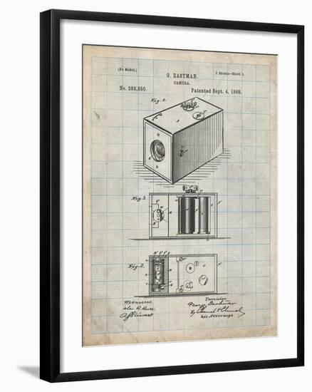 PP126- Antique Grid Parchment Eastman Kodak Camera Patent Poster-Cole Borders-Framed Giclee Print