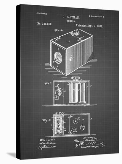 PP126- Black Grid Eastman Kodak Camera Patent Poster-Cole Borders-Stretched Canvas