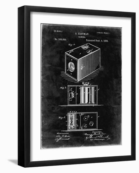 PP126- Black Grunge Eastman Kodak Camera Patent Poster-Cole Borders-Framed Giclee Print