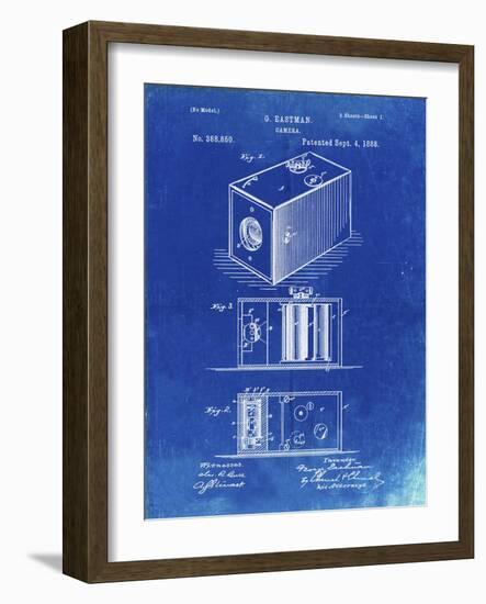 PP126- Faded Blueprint Eastman Kodak Camera Patent Poster-Cole Borders-Framed Giclee Print