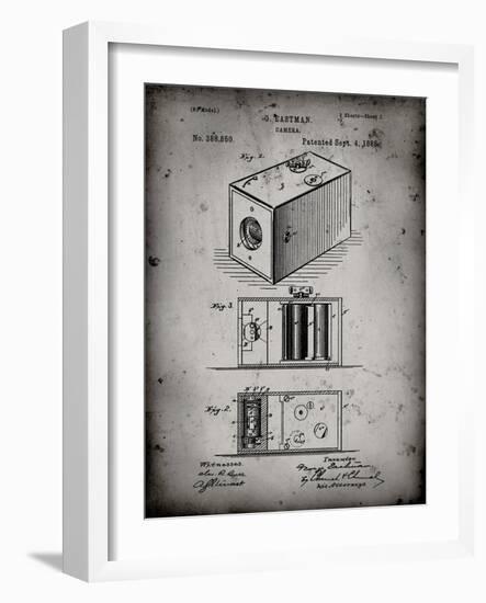 PP126- Faded Grey Eastman Kodak Camera Patent Poster-Cole Borders-Framed Giclee Print