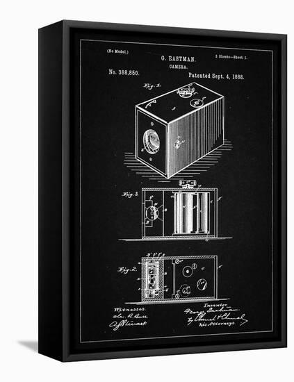 PP126- Vintage Black Eastman Kodak Camera Patent Poster-Cole Borders-Framed Stretched Canvas