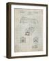 PP128- Antique Grid Parchment Firetruck 1939 Patent Poster-Cole Borders-Framed Giclee Print