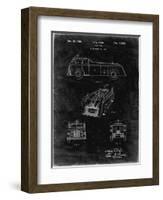 PP128- Black Grunge Firetruck 1939 Patent Poster-Cole Borders-Framed Giclee Print