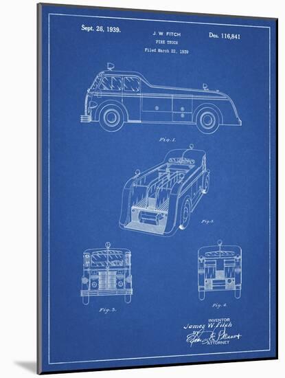PP128- Blueprint Firetruck 1939 Patent Poster-Cole Borders-Mounted Giclee Print