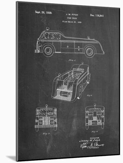 PP128- Chalkboard Firetruck 1939 Patent Poster-Cole Borders-Mounted Giclee Print