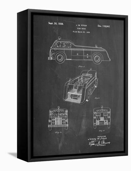 PP128- Chalkboard Firetruck 1939 Patent Poster-Cole Borders-Framed Stretched Canvas