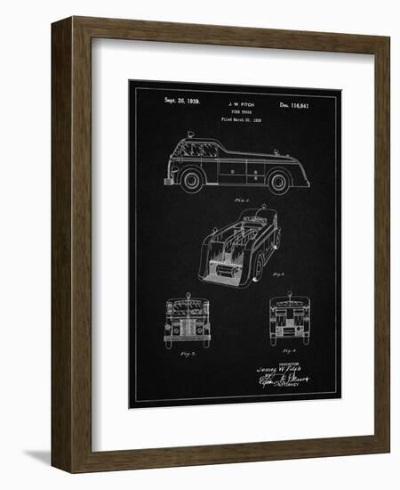 PP128- Vintage Black Firetruck 1939 Patent Poster-Cole Borders-Framed Giclee Print