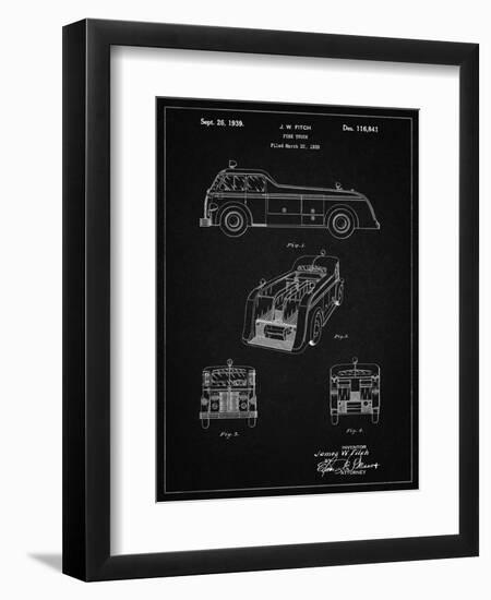 PP128- Vintage Black Firetruck 1939 Patent Poster-Cole Borders-Framed Giclee Print