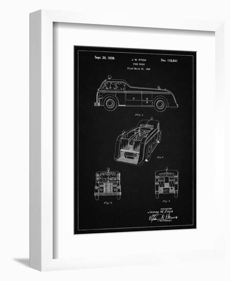 PP128- Vintage Black Firetruck 1939 Patent Poster-Cole Borders-Framed Giclee Print