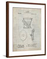 PP129- Antique Grid Parchment Siphoning Water Closet 1909 Patent Poster-Cole Borders-Framed Giclee Print