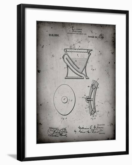 PP129- Faded Grey Siphoning Water Closet 1909 Patent Poster-Cole Borders-Framed Giclee Print
