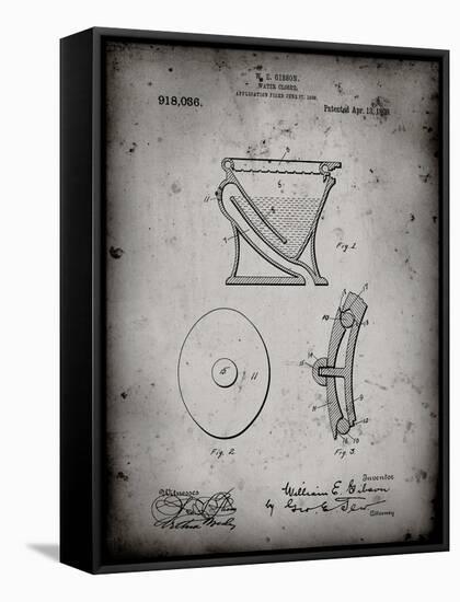 PP129- Faded Grey Siphoning Water Closet 1909 Patent Poster-Cole Borders-Framed Stretched Canvas