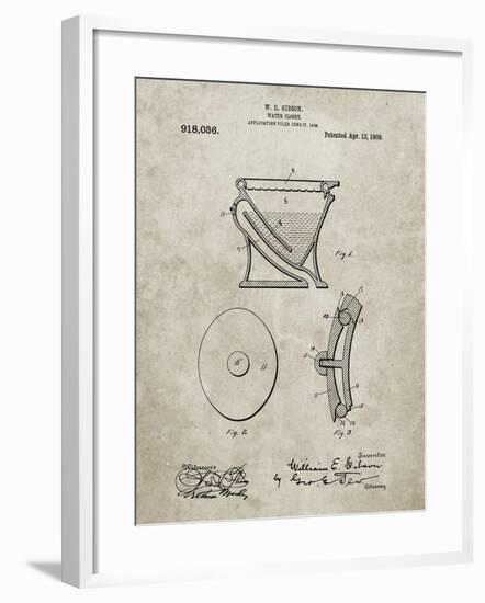 PP129- Sandstone Siphoning Water Closet 1909 Patent Poster-Cole Borders-Framed Giclee Print