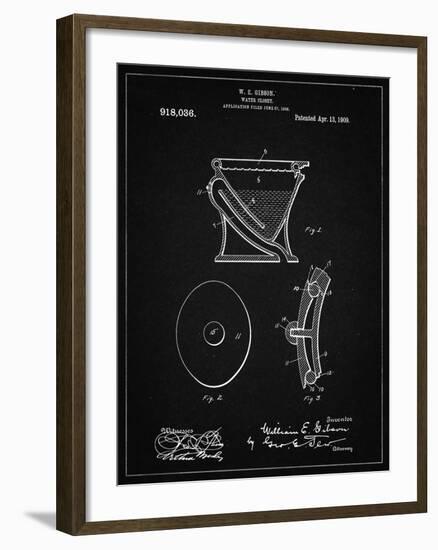 PP129- Vintage Black Siphoning Water Closet 1909 Patent Poster-Cole Borders-Framed Giclee Print