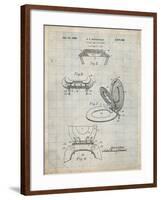 PP130- Antique Grid Parchment Toilet Seat Poster-Cole Borders-Framed Giclee Print