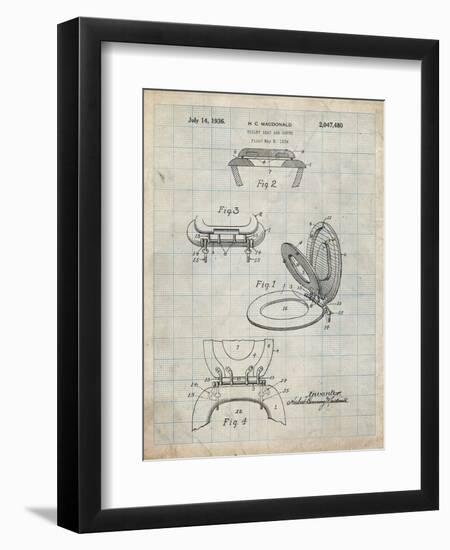 PP130- Antique Grid Parchment Toilet Seat Poster-Cole Borders-Framed Giclee Print