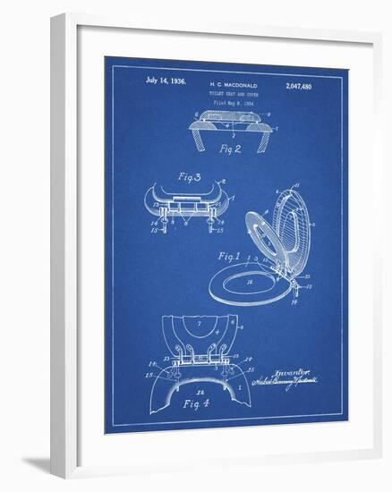 PP130- Blueprint Toilet Seat Poster-Cole Borders-Framed Giclee Print