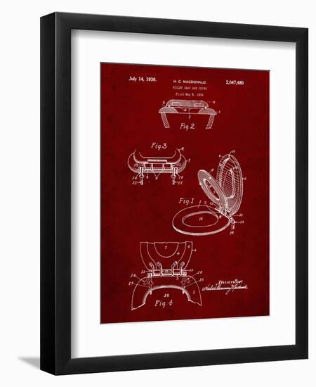 PP130- Burgundy Toilet Seat Poster-Cole Borders-Framed Giclee Print