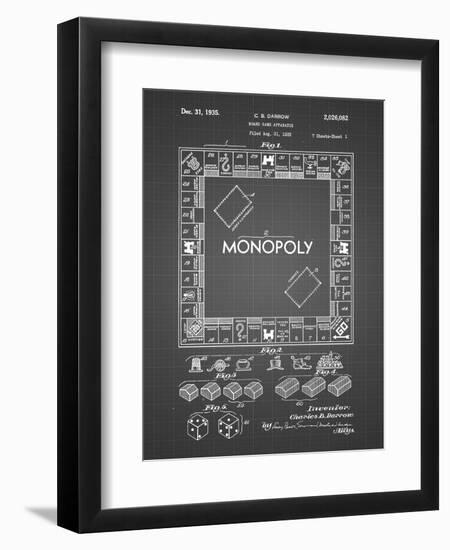 PP131- Black Grid Monopoly Patent Poster-Cole Borders-Framed Giclee Print