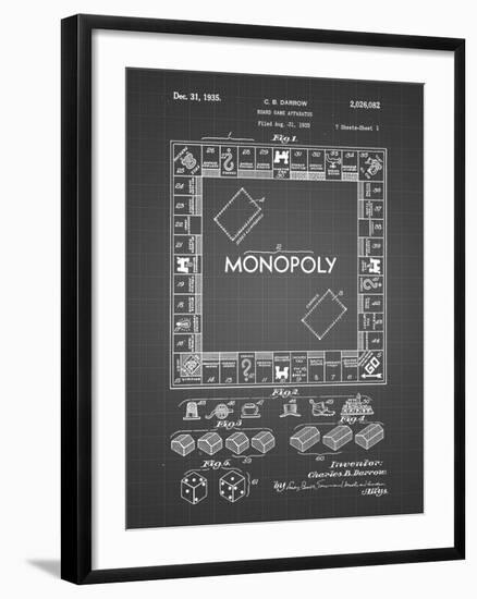 PP131- Black Grid Monopoly Patent Poster-Cole Borders-Framed Giclee Print