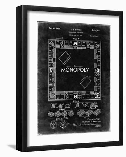 PP131- Black Grunge Monopoly Patent Poster-Cole Borders-Framed Giclee Print