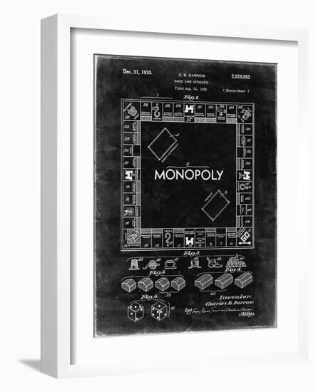 PP131- Black Grunge Monopoly Patent Poster-Cole Borders-Framed Giclee Print