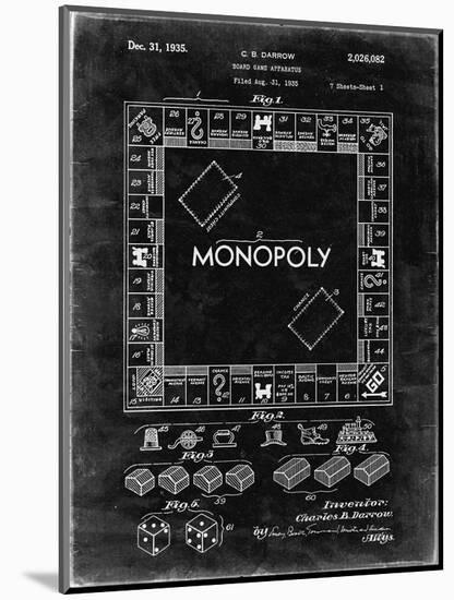 PP131- Black Grunge Monopoly Patent Poster-Cole Borders-Mounted Giclee Print