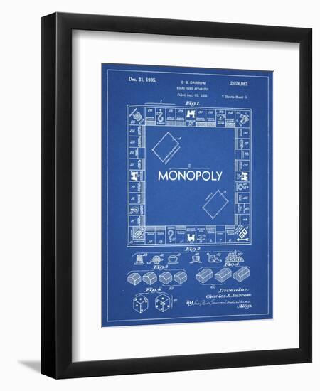 PP131- Blueprint Monopoly Patent Poster-Cole Borders-Framed Premium Giclee Print