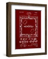 PP131- Burgundy Monopoly Patent Poster-Cole Borders-Framed Giclee Print