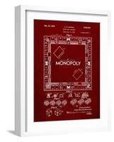 PP131- Burgundy Monopoly Patent Poster-Cole Borders-Framed Giclee Print