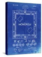 PP131- Faded Blueprint Monopoly Patent Poster-Cole Borders-Stretched Canvas