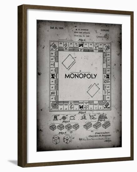 PP131- Faded Grey Monopoly Patent Poster-Cole Borders-Framed Giclee Print