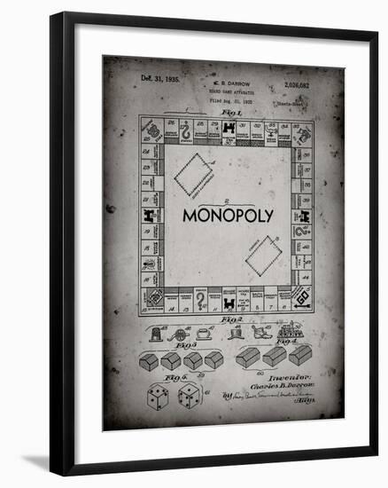 PP131- Faded Grey Monopoly Patent Poster-Cole Borders-Framed Giclee Print