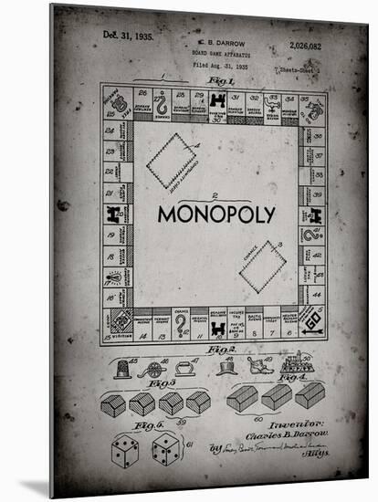 PP131- Faded Grey Monopoly Patent Poster-Cole Borders-Mounted Giclee Print