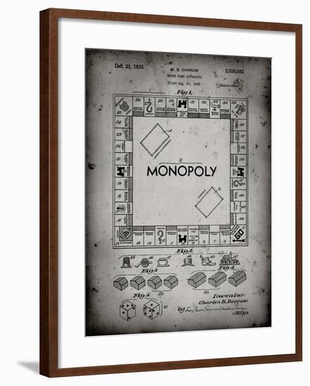 PP131- Faded Grey Monopoly Patent Poster-Cole Borders-Framed Giclee Print