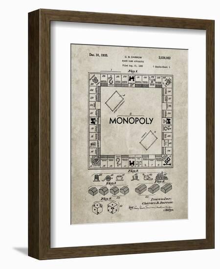 PP131- Sandstone Monopoly Patent Poster-Cole Borders-Framed Giclee Print