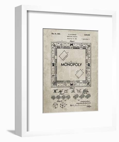 PP131- Sandstone Monopoly Patent Poster-Cole Borders-Framed Giclee Print