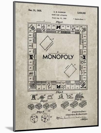 PP131- Sandstone Monopoly Patent Poster-Cole Borders-Mounted Giclee Print