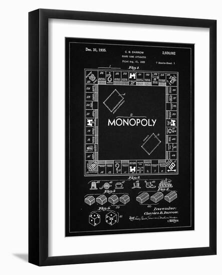 PP131- Vintage Black Monopoly Patent Poster-Cole Borders-Framed Giclee Print