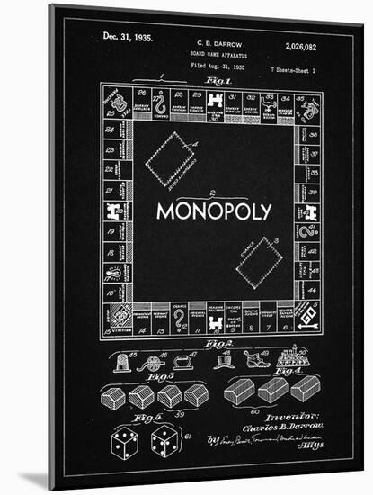 PP131- Vintage Black Monopoly Patent Poster-Cole Borders-Mounted Giclee Print