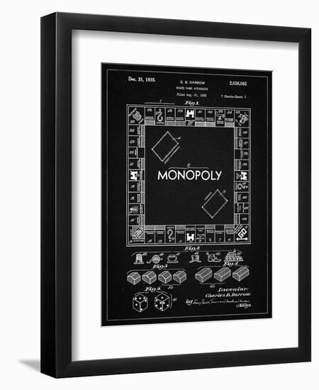 PP131- Vintage Black Monopoly Patent Poster-Cole Borders-Framed Premium Giclee Print