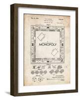 PP131- Vintage Parchment Monopoly Patent Poster-Cole Borders-Framed Giclee Print