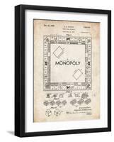 PP131- Vintage Parchment Monopoly Patent Poster-Cole Borders-Framed Giclee Print