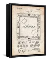 PP131- Vintage Parchment Monopoly Patent Poster-Cole Borders-Framed Stretched Canvas