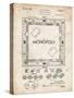 PP131- Vintage Parchment Monopoly Patent Poster-Cole Borders-Stretched Canvas