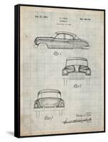 PP134- Antique Grid Parchment Buick Super 1949 Car Patent Poster-Cole Borders-Framed Stretched Canvas