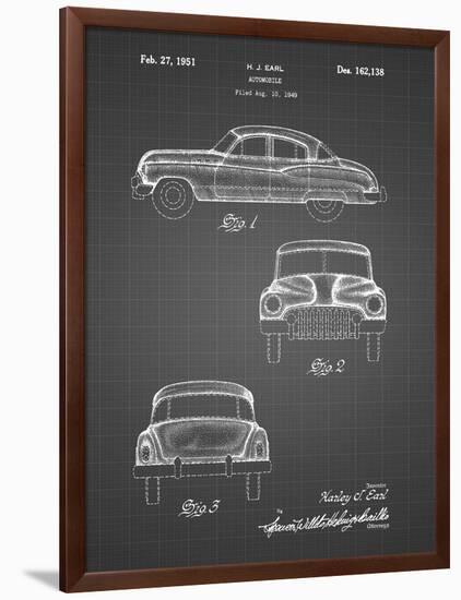 PP134- Black Grid Buick Super 1949 Car Patent Poster-Cole Borders-Framed Giclee Print